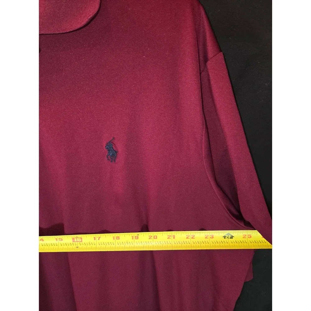 Polo Ralph Lauren Performance Polo Shirt Mens XL Short Sleeve Burgundy Pony Logo